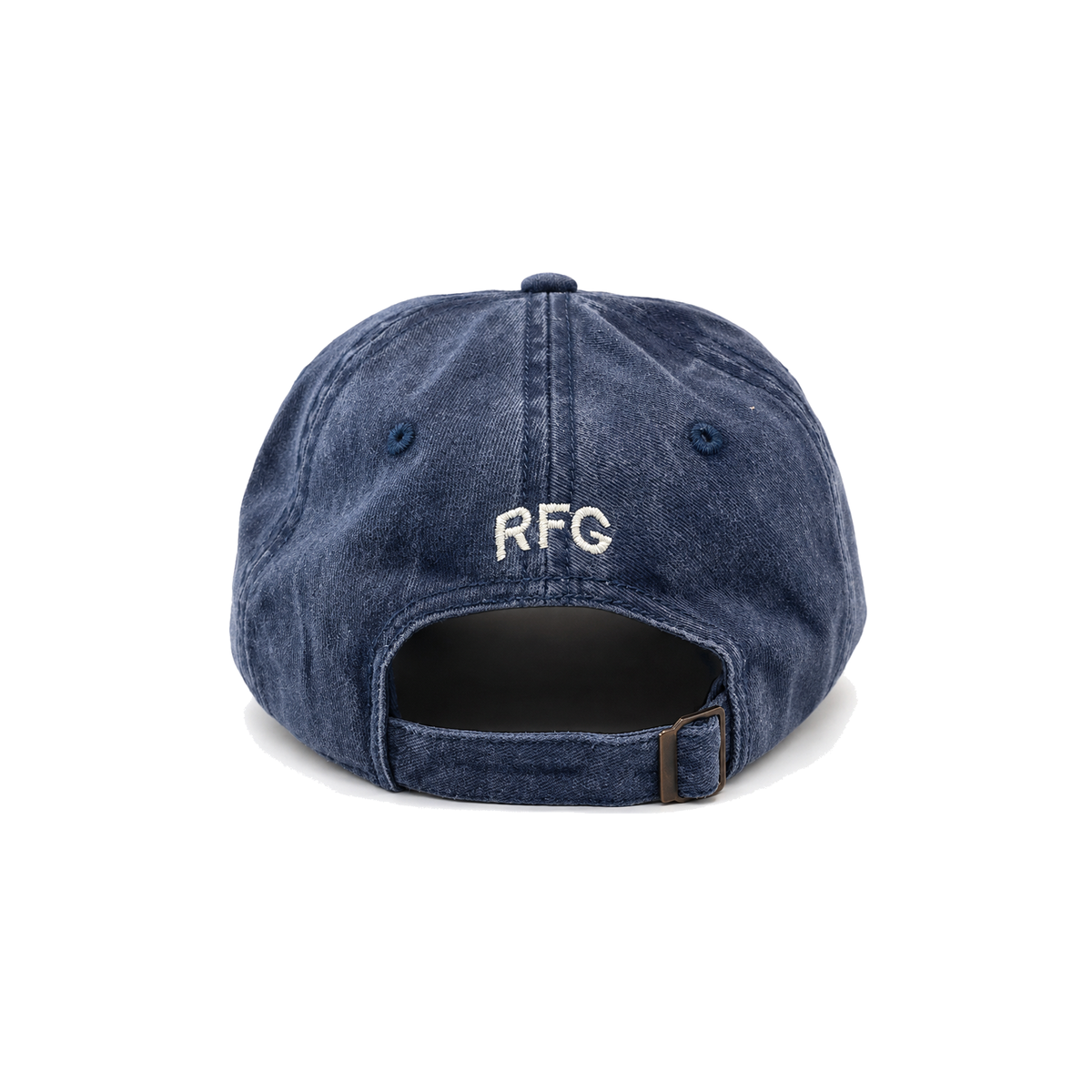 Relentless For God Dad Hat — Washed Denim / White — Back