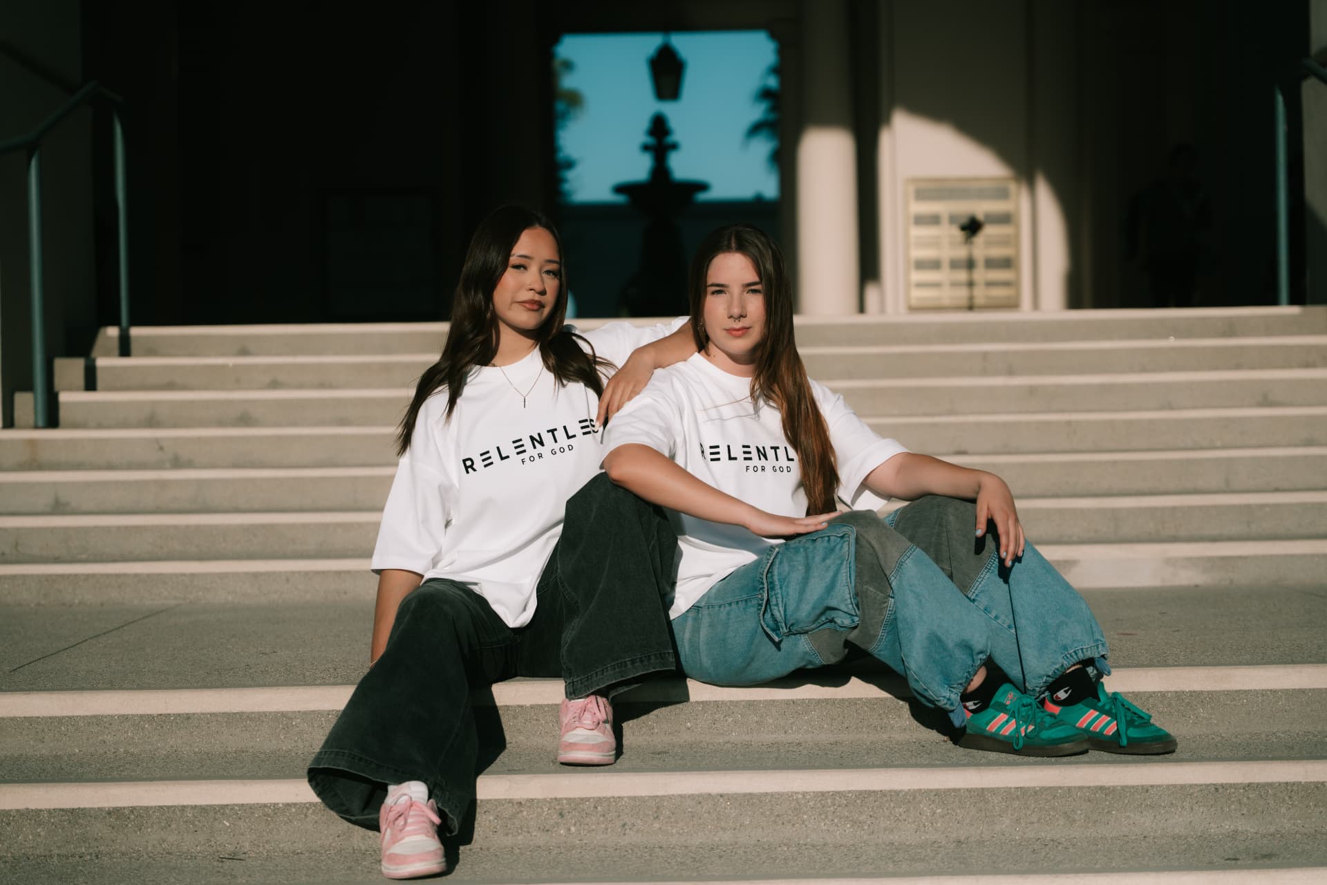 Models wearing Relentless For God apparel